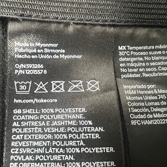 Women's Black Faux Leather Mini Skirt Size M Pull On Elastic Waist Side Slit - Picture 7 of 7